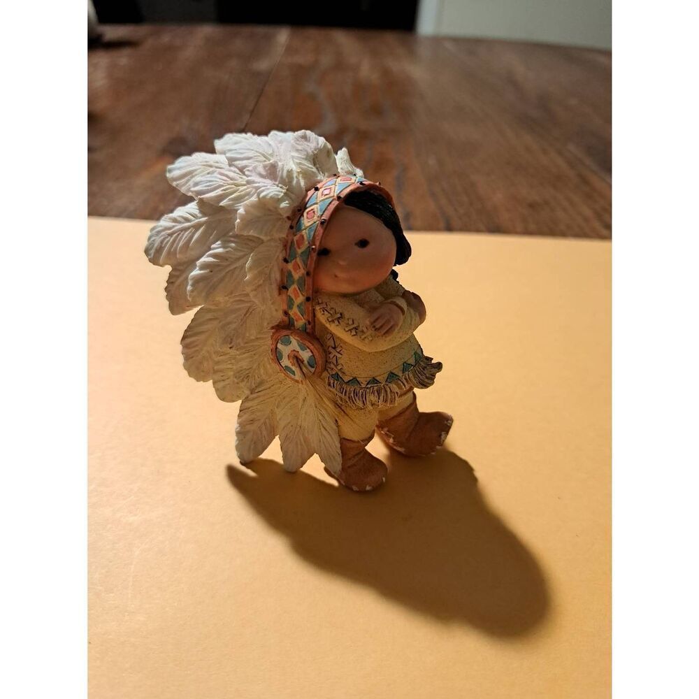 Vintage 1994 Enesco Friends of the Feather Little Chief Figurine Native American